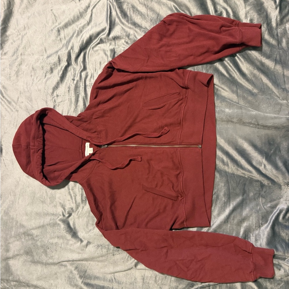 Aeropostale Women’s Zip-Up Hoodie Sweater - Burgundy